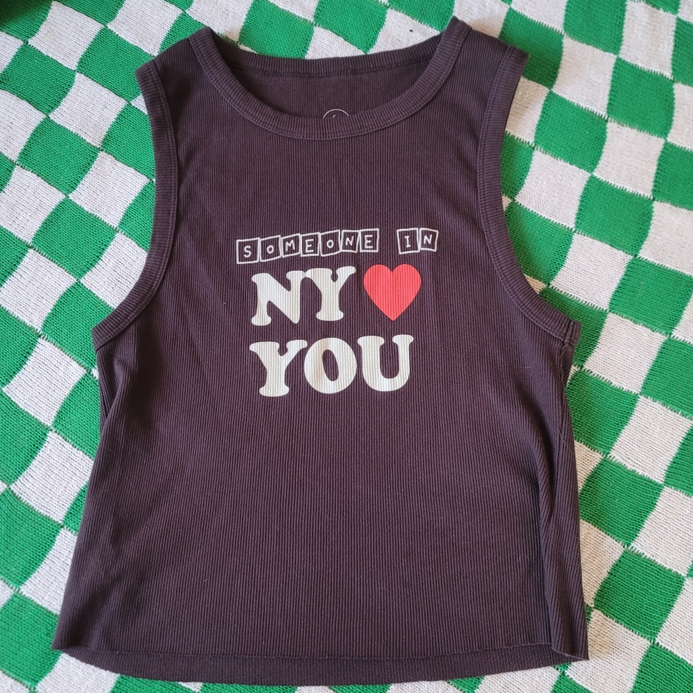Hi Res NY Sleeveless Tank Top NY Black Top Size Large